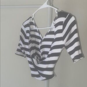 Hollister Blue Wrap Fitted 3/4 Sleeve Blouse